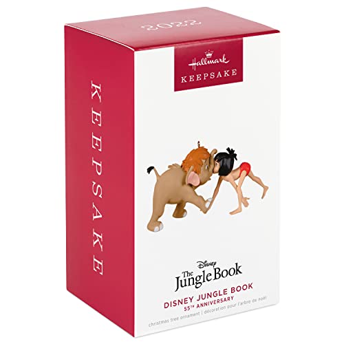 Hallmark Keepsake Christmas Ornament 2022, Disney Jungle Book 55th Anniversary Mowgli and Elephant