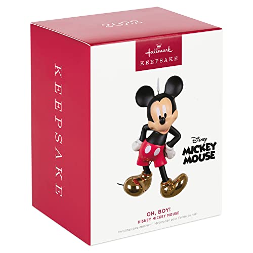 Hallmark Keepsake Christmas Ornament 2022, Disney Mickey Mouse Oh, Boy!, Porcelain