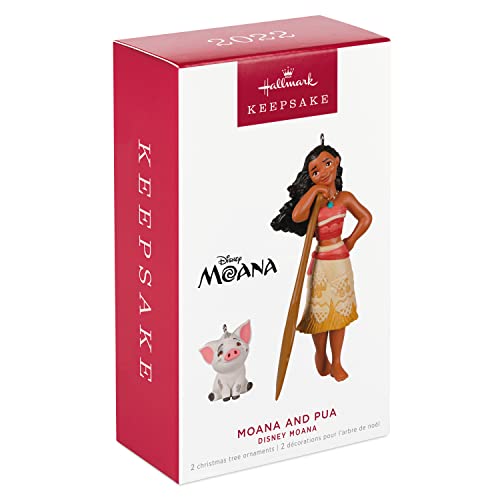 Hallmark Keepsake Christmas Ornament 2022, Disney Moana and Pua, Set of 2