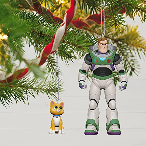 Hallmark Keepsake Christmas Ornament 2022, Disney/Pixar Lightyear Buzz Lightyear and Sox, Set of 2