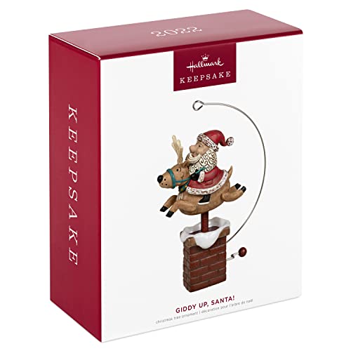 Hallmark Keepsake Christmas Ornament 2022, Giddy Up, Santa! Reindeer with Motion