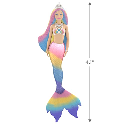 Hallmark Keepsake Christmas Ornament 2022, Mermaid Barbie with Light