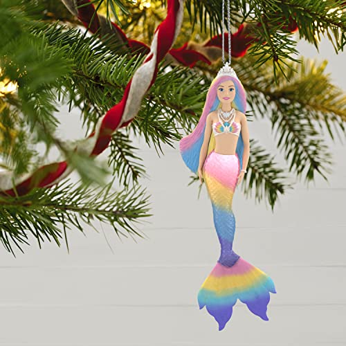 Hallmark Keepsake Christmas Ornament 2022, Mermaid Barbie with Light