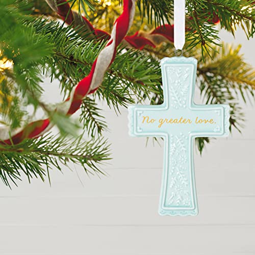 Hallmark Keepsake Christmas Ornament 2022, No Greater Love Cross, Porcelain