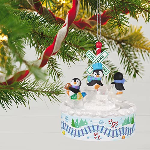 Hallmark Keepsake Christmas Ornament 2022, Playful Penguins on Train with Music, Light and Motion