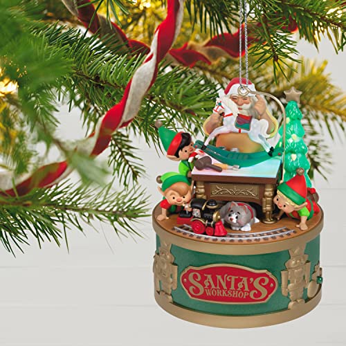 Hallmark Keepsake Christmas Ornament 2022, Santa's Workshop Wonders, Light and Sound