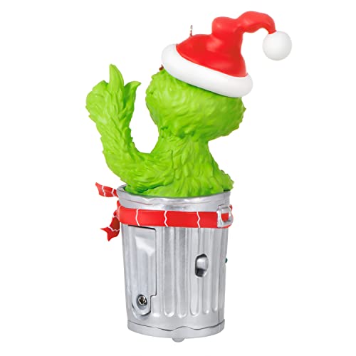 Hallmark Keepsake Christmas Ornament 2022, Sesame Street Oscar The Grouch Peekbuster with Motion - Activated Sound