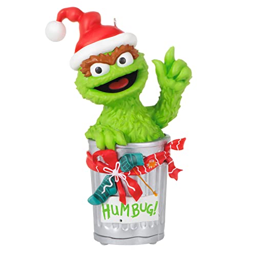 Hallmark Keepsake Christmas Ornament 2022, Sesame Street Oscar The Grouch Peekbuster with Motion - Activated Sound