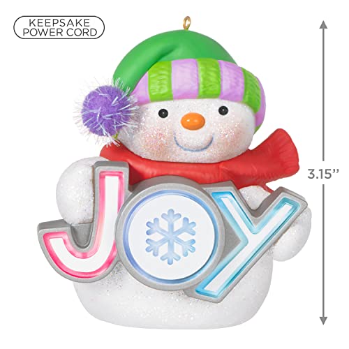 Hallmark Keepsake Christmas Ornament 2022, Shimmering Joy Snowman with Light