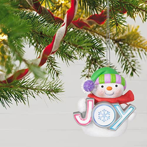 Hallmark Keepsake Christmas Ornament 2022, Shimmering Joy Snowman with Light