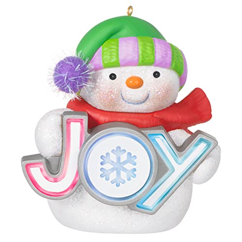 Hallmark Keepsake Christmas Ornament 2022, Shimmering Joy Snowman with Light