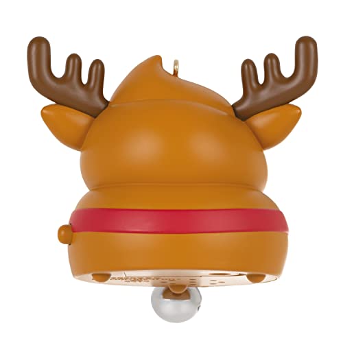 Hallmark Keepsake Christmas Ornament 2022, Up On The Housetop Reindeer Poop Emoji Ornament with Music and Sound Effects