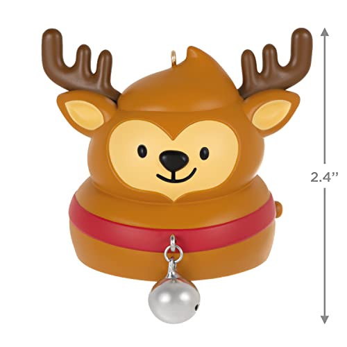 Hallmark Keepsake Christmas Ornament 2022, Up On The Housetop Reindeer Poop Emoji Ornament with Music and Sound Effects