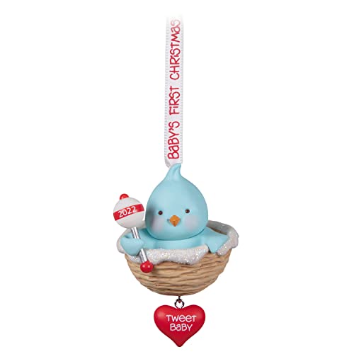 Hallmark Keepsake Christmas Ornament 2022 Year-Dated, Baby Boy?ÇÖs First Christmas, Blue Bird