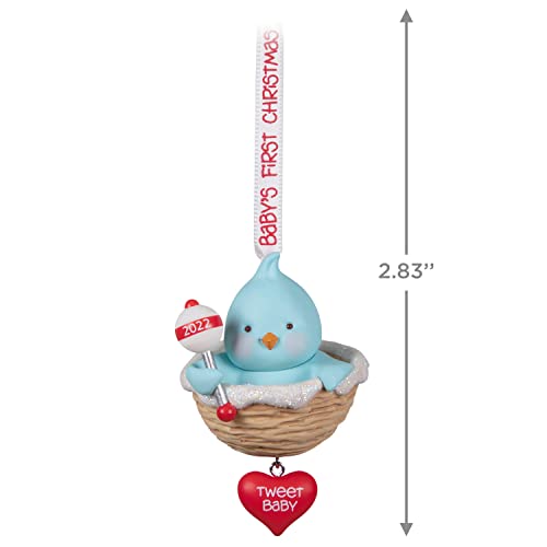 Hallmark Keepsake Christmas Ornament 2022 Year-Dated, Baby Boy?ÇÖs First Christmas, Blue Bird