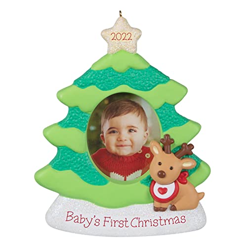 Hallmark Keepsake Christmas Ornament 2022 Year-Dated, Baby's First Christmas Photo Frame