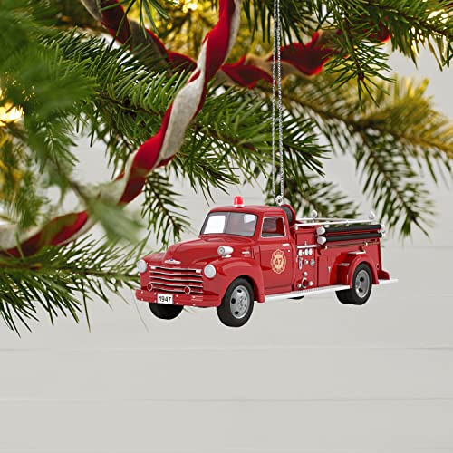 Hallmark Keepsake Christmas Ornament 2022 Year-Dated, Fire Brigade 1947 Chevrolet Fire Engine with Light