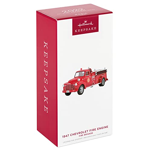 Hallmark Keepsake Christmas Ornament 2022 Year-Dated, Fire Brigade 1947 Chevrolet Fire Engine with Light