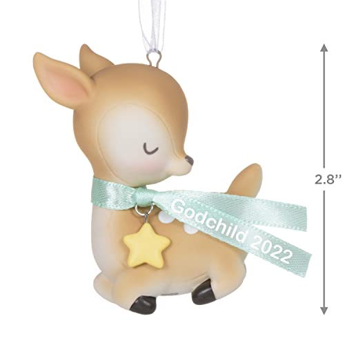 Hallmark Keepsake Christmas Ornament 2022 Year-Dated, Godchild Deer, Porcelain