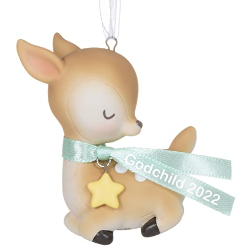 Hallmark Keepsake Christmas Ornament 2022 Year-Dated, Godchild Deer, Porcelain