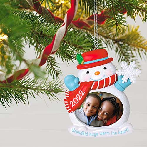 Hallmark Keepsake Christmas Ornament 2022 Year-Dated, Grandkid Hugs Snowman Photo Frame