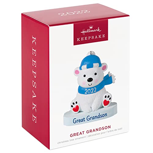 Hallmark Keepsake Christmas Ornament 2022 Year - Dated, Great - Grandson Polar Bear