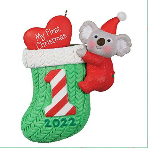 Hallmark Keepsake Christmas Ornament 2022 Year - Dated, My 1st Christmas, Koala with Stocking