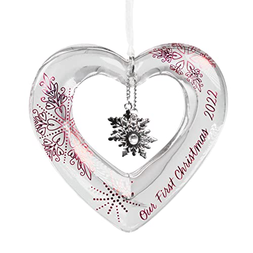 Hallmark Keepsake Christmas Ornament 2022 Year-Dated, Our First Christmas Glass Heart