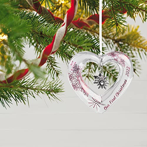 Hallmark Keepsake Christmas Ornament 2022 Year-Dated, Our First Christmas Glass Heart