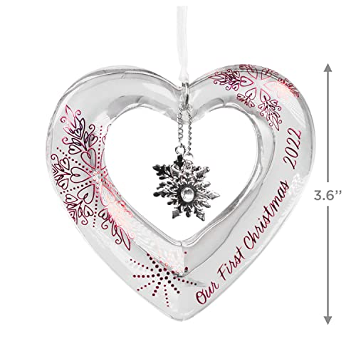 Hallmark Keepsake Christmas Ornament 2022 Year-Dated, Our First Christmas Glass Heart