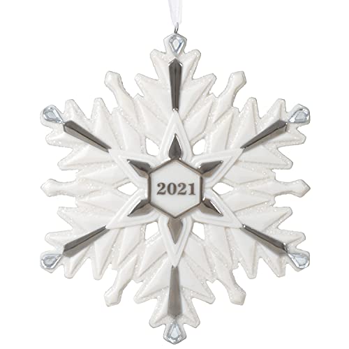 Hallmark Keepsake Christmas Ornament, Year Dated 2021, 2021 Snowflake, Porcelain