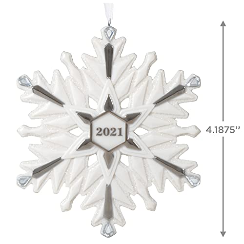 Hallmark Keepsake Christmas Ornament, Year Dated 2021, 2021 Snowflake, Porcelain