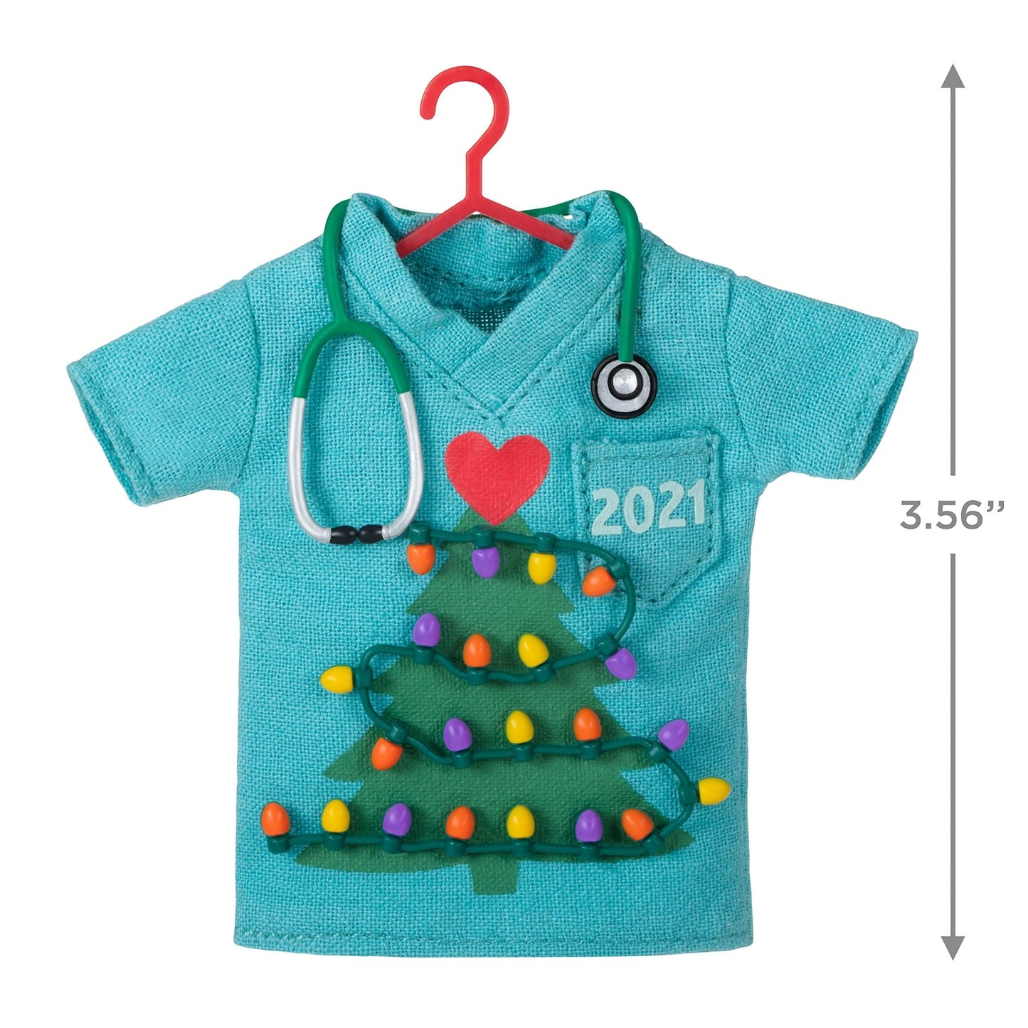 Hallmark Keepsake Christmas Ornament, Year Dated 2021, Caring at Heart Scrubs, Fabric