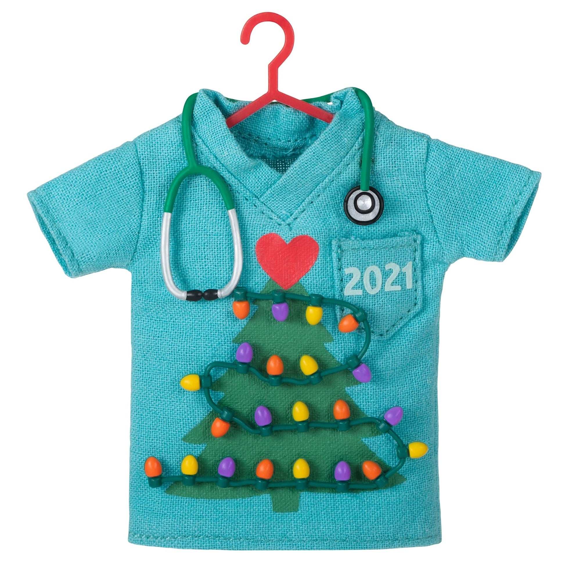 Hallmark Keepsake Christmas Ornament, Year Dated 2021, Caring at Heart Scrubs, Fabric