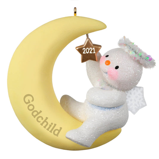 Hallmark Keepsake Christmas Ornament, Year Dated 2021, Godchild Snow Angel