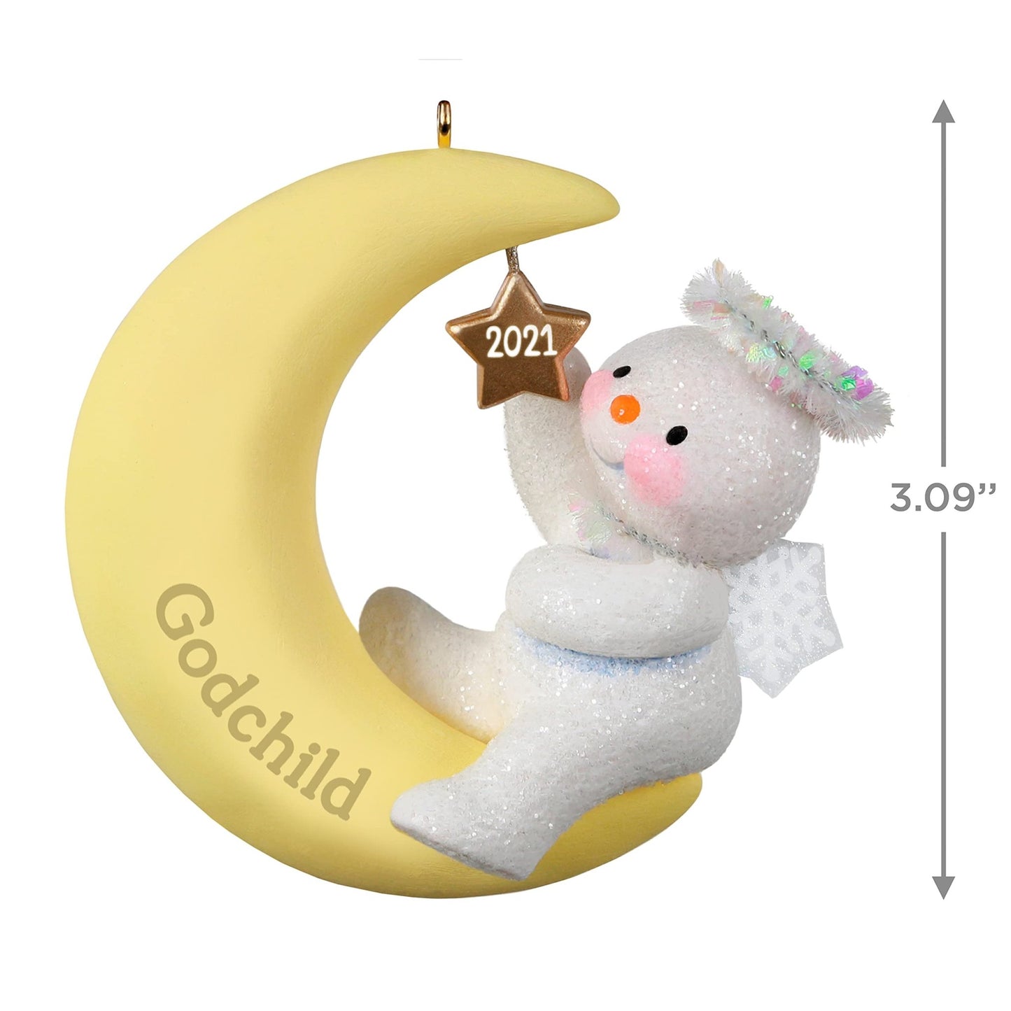 Hallmark Keepsake Christmas Ornament, Year Dated 2021, Godchild Snow Angel