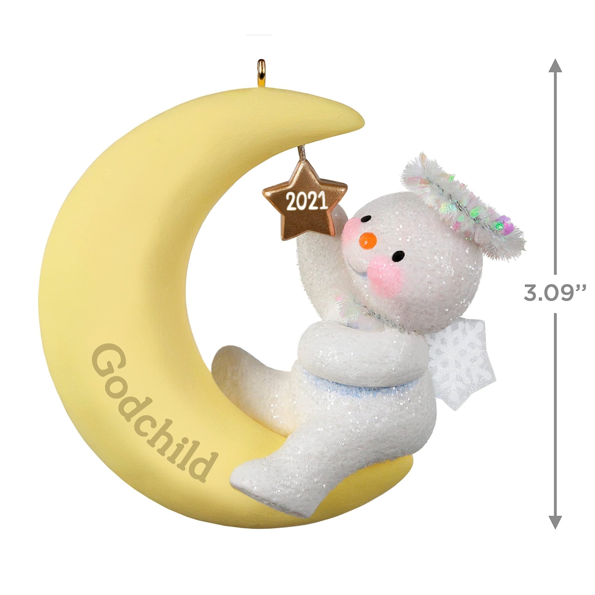 Hallmark Keepsake Christmas Ornament, Year Dated 2021, Godchild Snow Angel