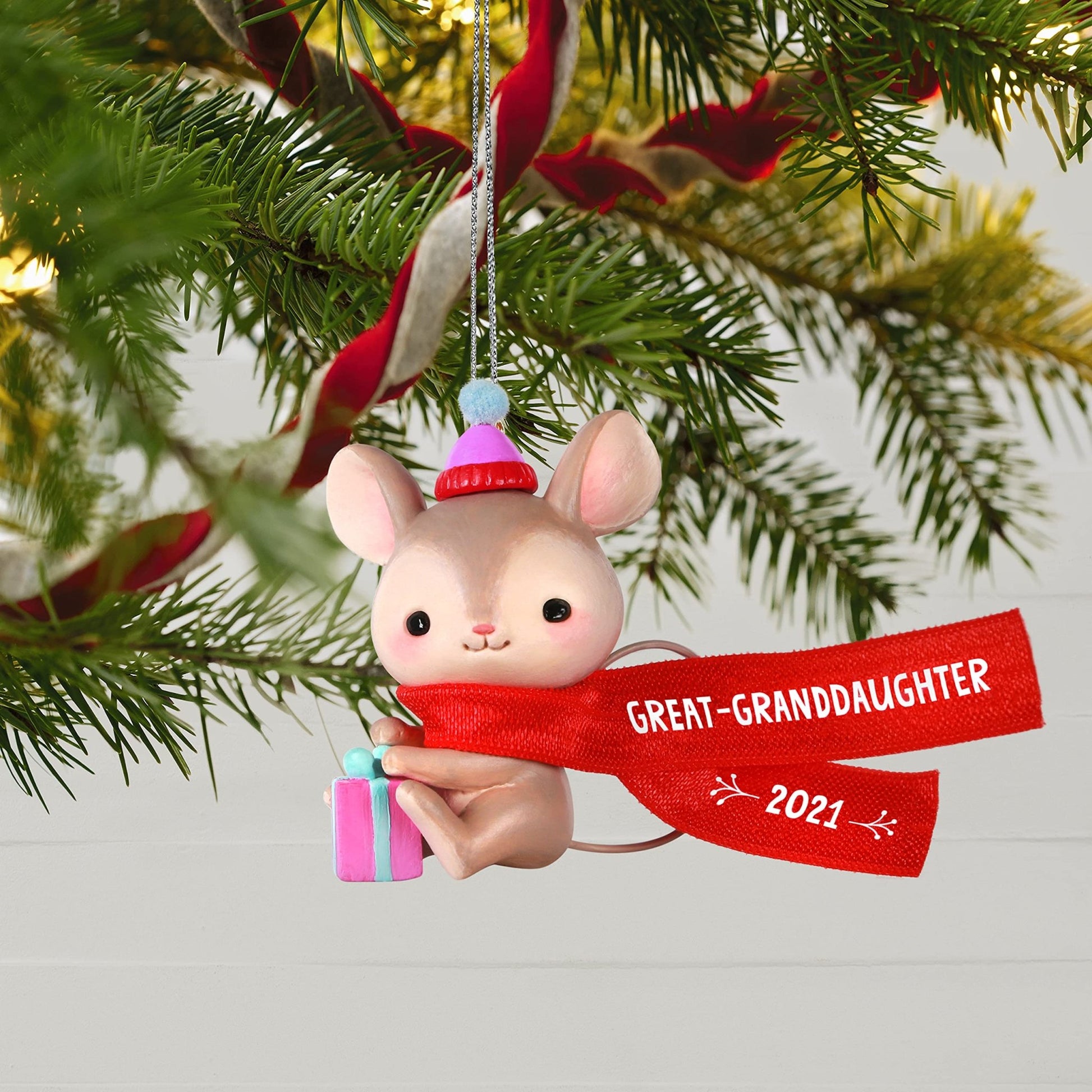 Hallmark Keepsake Christmas Ornament, Year Dated 2021, Great - Granddaughter Mouse