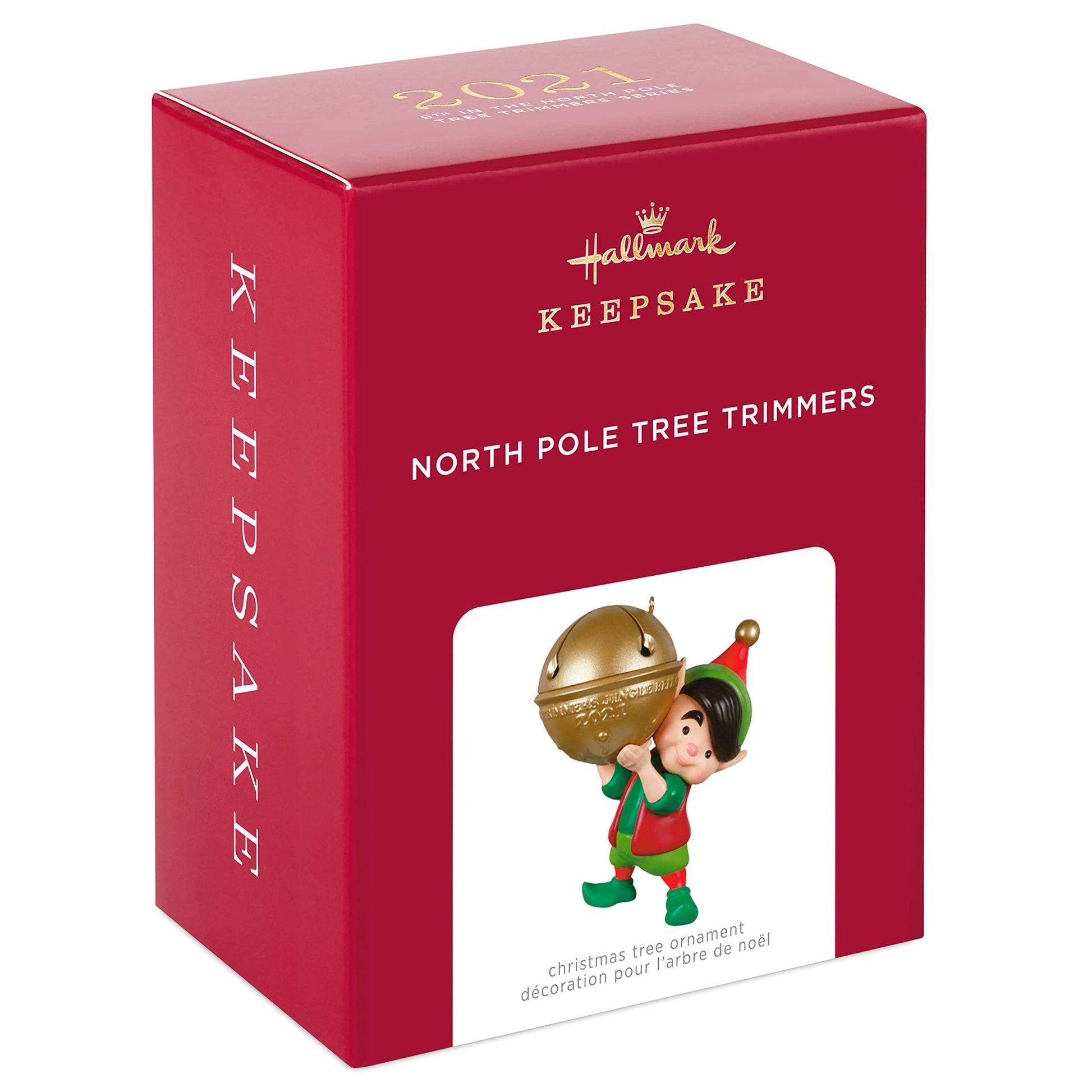 Hallmark Keepsake Christmas Ornament, Year Dated 2021, North Pole Tree Trimmers Jingle Bell Elf