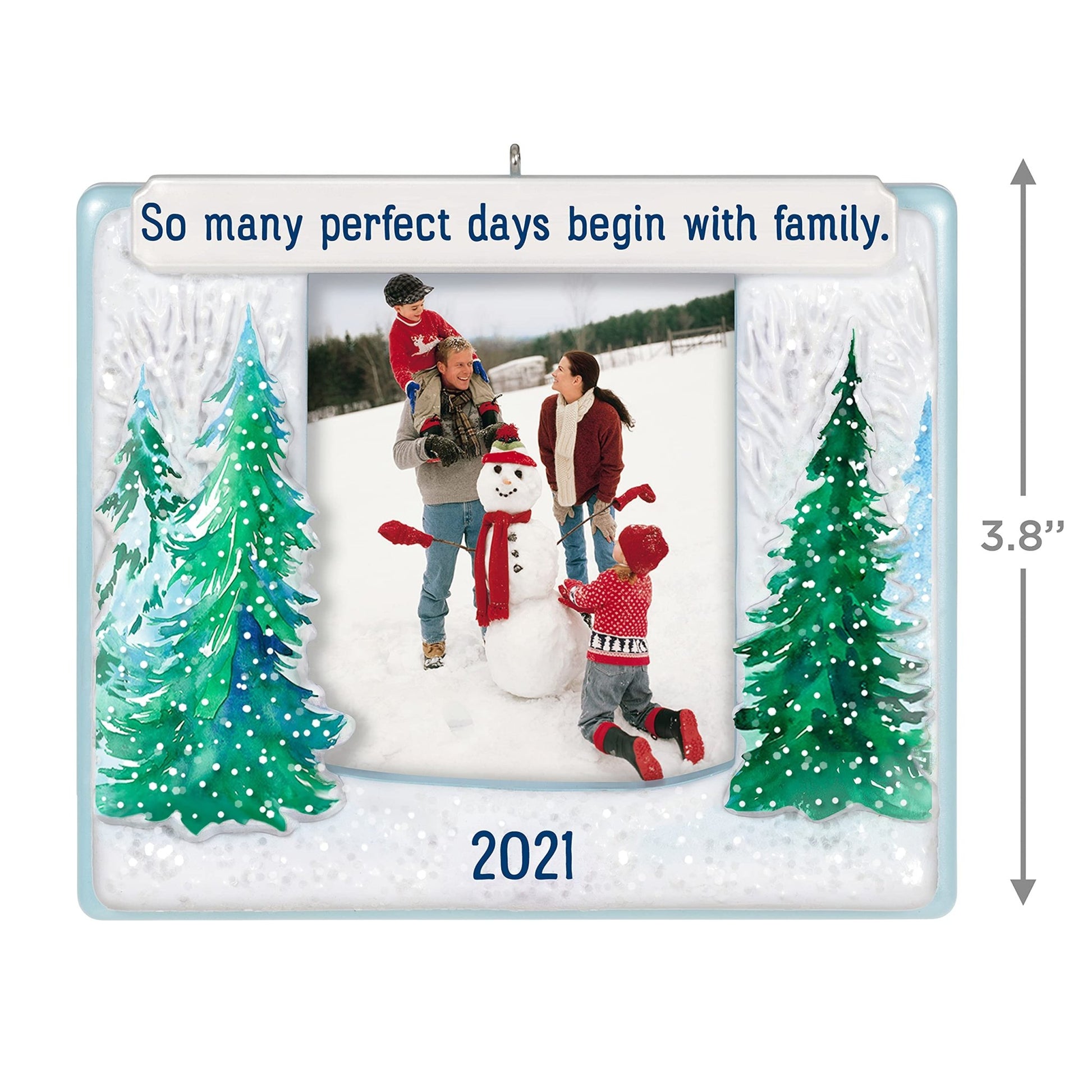 Hallmark Keepsake Christmas Ornament, Year Dated 2021, Our Family Photo Frame