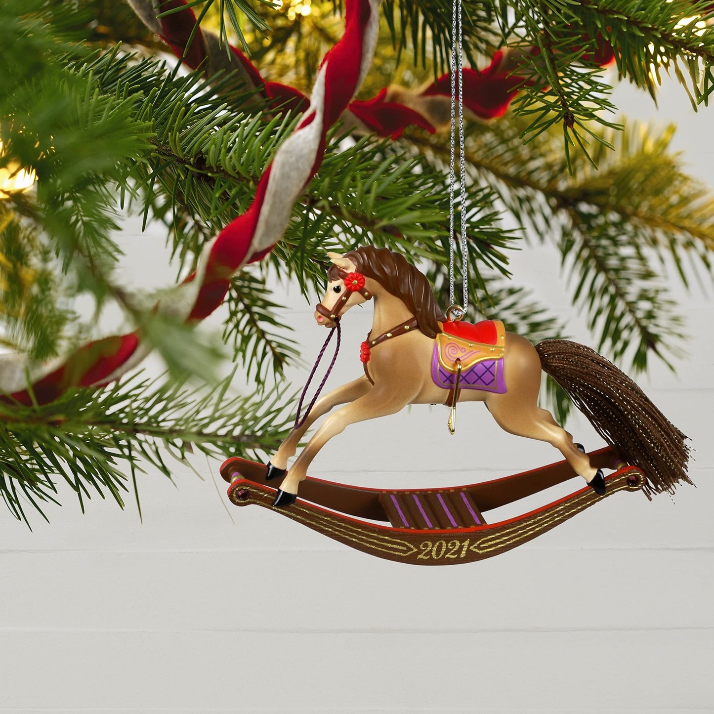 Hallmark Keepsake Christmas Ornament, Year Dated 2021, Rocking Horse Memories