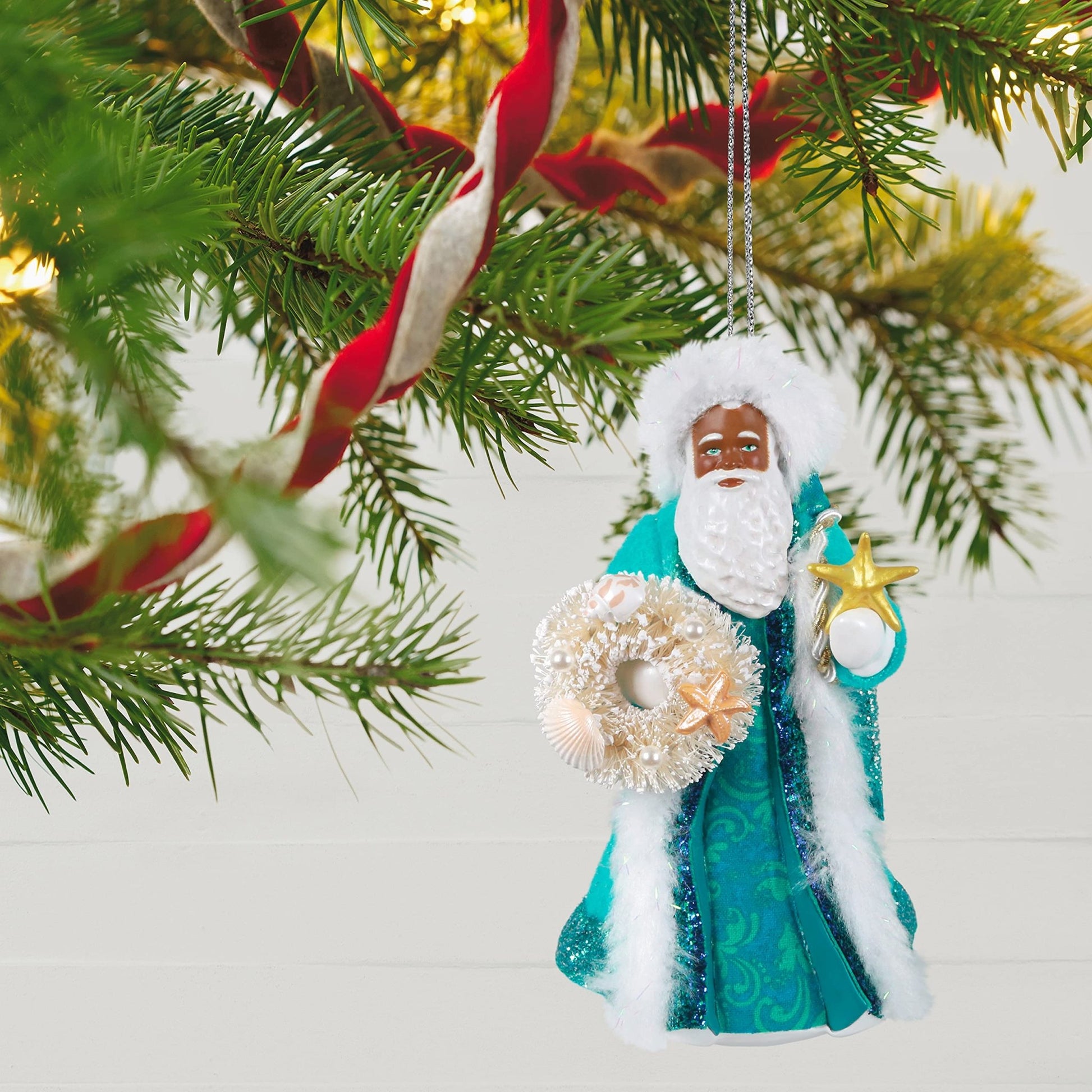 Hallmark Keepsake Christmas Ornament,Plastic 2021, Black Father Christmas