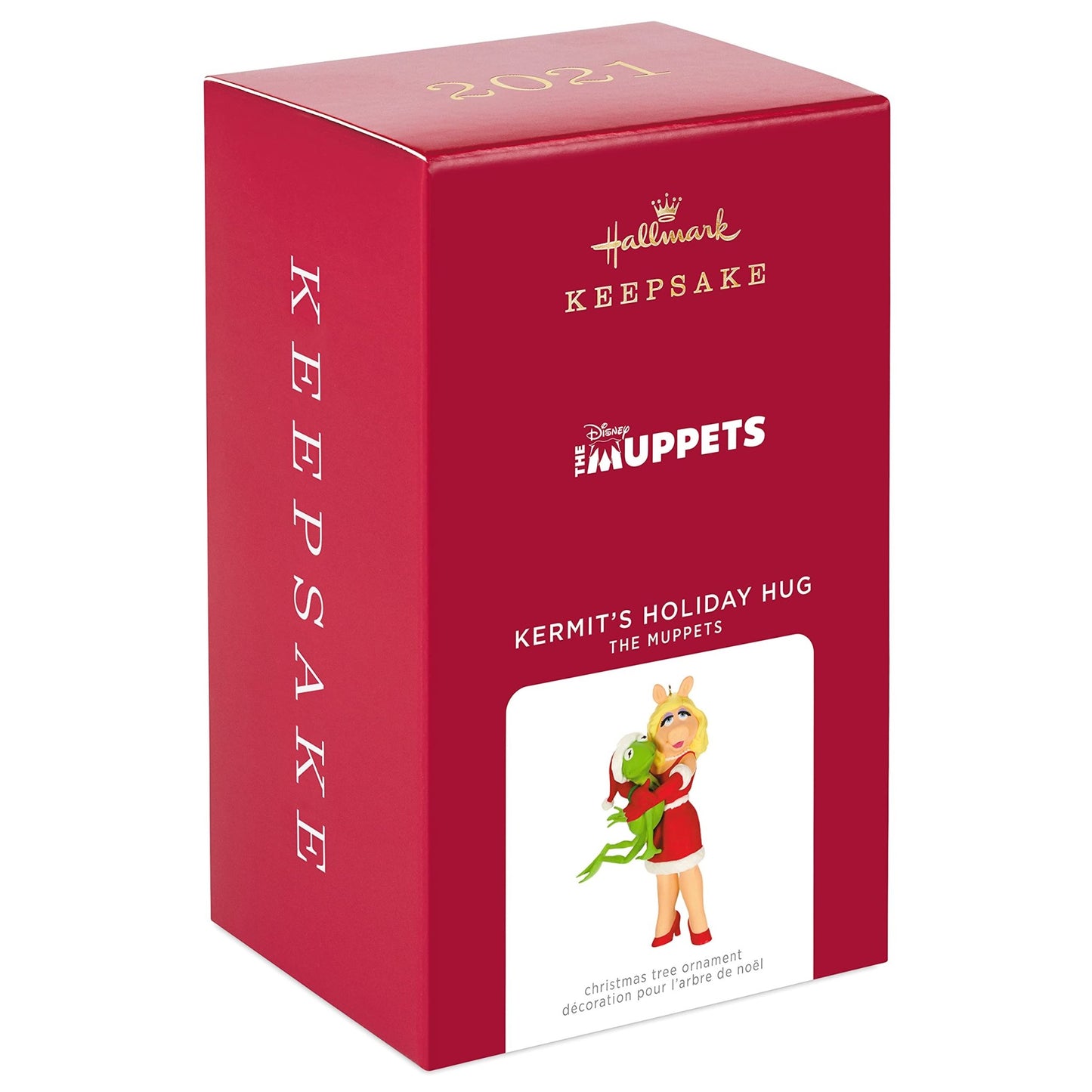 Hallmark Keepsake Christmas Ornament,Plastic 2021, The Muppets Kermit and Miss Piggy Kermit's Holiday Hug