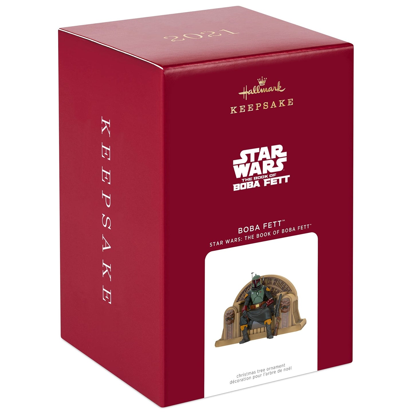 Hallmark Keepsake Christmas Ornament,Resin, 2022, Star Wars: The Mandalorian Boba Fett on Throne