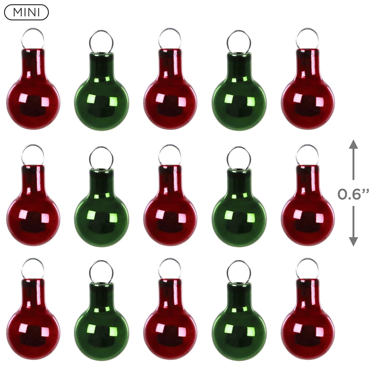 Hallmark Keepsake Christmas Ornaments 2020, Mini Red and Green Glass Balls, Set of 15