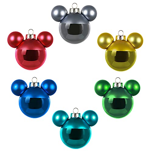 Hallmark Keepsake Glass Christmas Ornaments, Disney Mickey Mouse, Set of 6, Multi Color