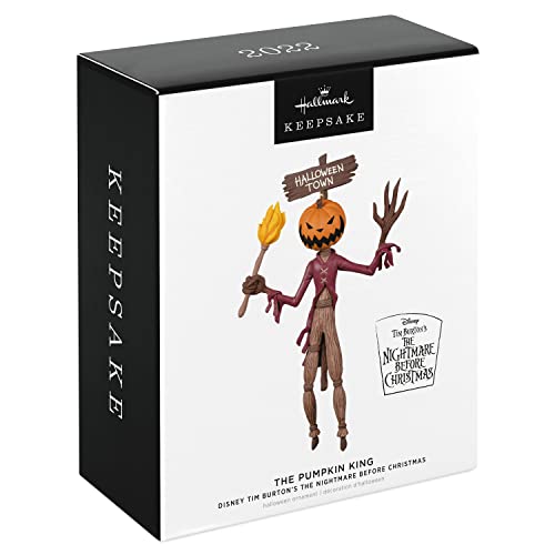 Hallmark Keepsake Halloween Ornament 2022, Disney Tim Burton's The Nightmare Before Christmas The Pumpkin King