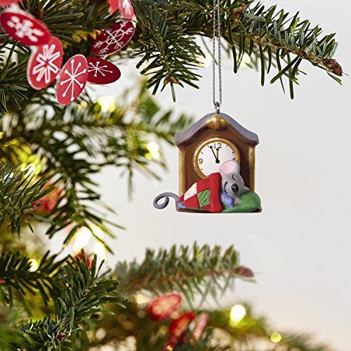 Hallmark Keepsake Mini Christmas Ornament 2018 Year Dated, A Creature Was Stirring Mouse by Clock Miniature, 1"