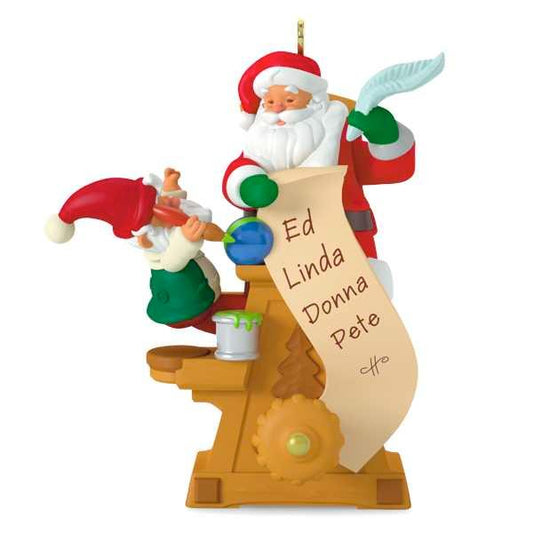 Hallmark Keepsake Mini Christmas Ornament 2018 Year Dated, Santa Hot Air Balloon Up and Away Miniature, 1.31"