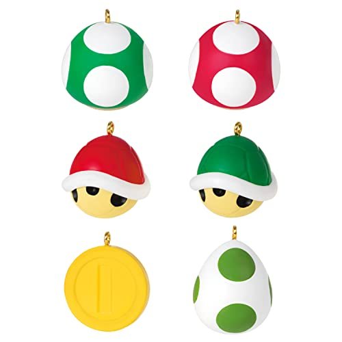 Hallmark Keepsake Miniature Christmas Ornament 2022, Nintendo Super Mario, Mini Set of 6